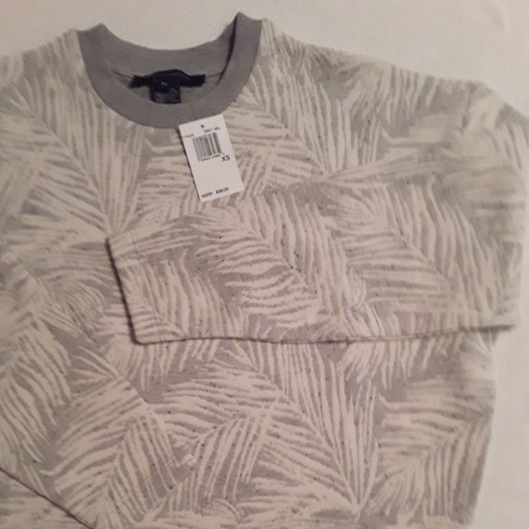 NWT French Connection Sekia Jersey Crew Neck Top, grey/white melange Sz XS boxy - Picture 2 of 13